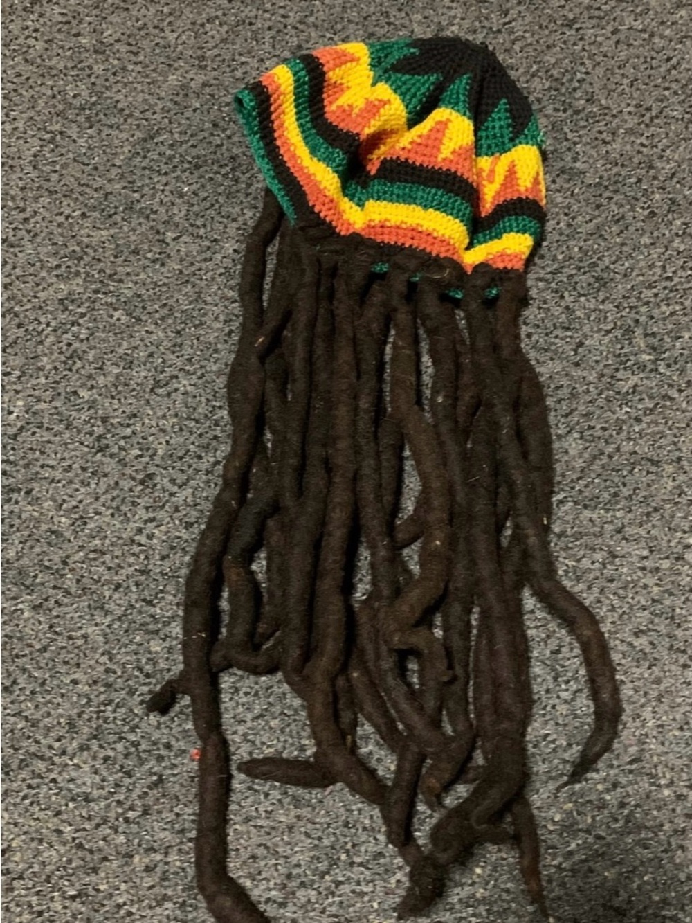 Rasta beanie hat Jamaican Reggae Bob Marley Style Long Dreadlocks Halloween wig